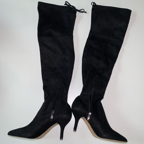 VINCE CAMUTO OVER THE KNEE DRAWSTRING BOOTS STILETTO HEEL DESIGNER VINCE - Picture 3 of 8